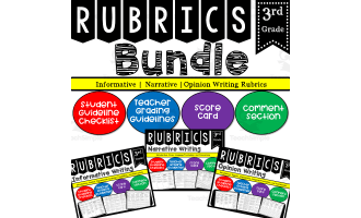 Writing Rubric BUNDLE for 3rd Grade with Checklist