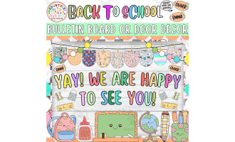 Yay! We Are Happy To See You August Bulletin Board And Door Decor Kit