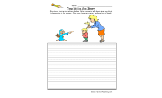 You Write the Story Kids Picture Worksheet