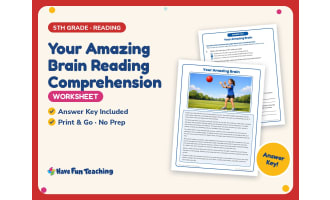 Your Amazing Brain Reading Comprehension Worksheet – 5th Grade