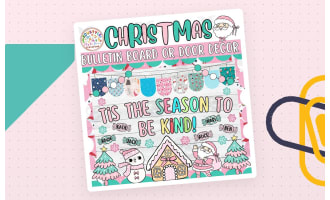 You're Snow: Groovy Christmas Bulletin Board or Door Decor Kit