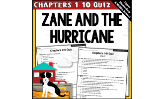 "Zane and the Hurricane" Novel Study Quiz for Chapters 1-10