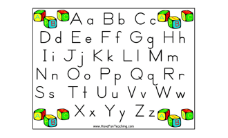Zaner Bloser Alphabet Letter Poster