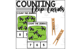Zebra Counting to 10 Clip Cards
