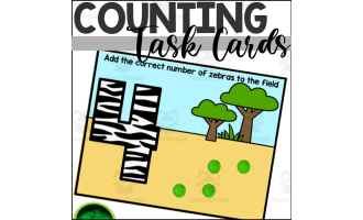 Zebra Counting to 10 Fine Motor Task Cards