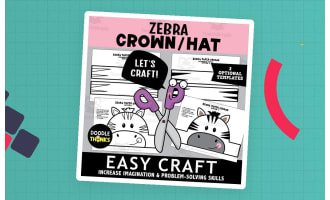 Zebra Crown or Hat Easy Paper Craft Art Project