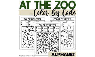 Zoo Alphabet Color by Code for Lowercase Letters