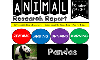 Zoo Animal Research Writing Project on PANDAS for K-2nd Grade