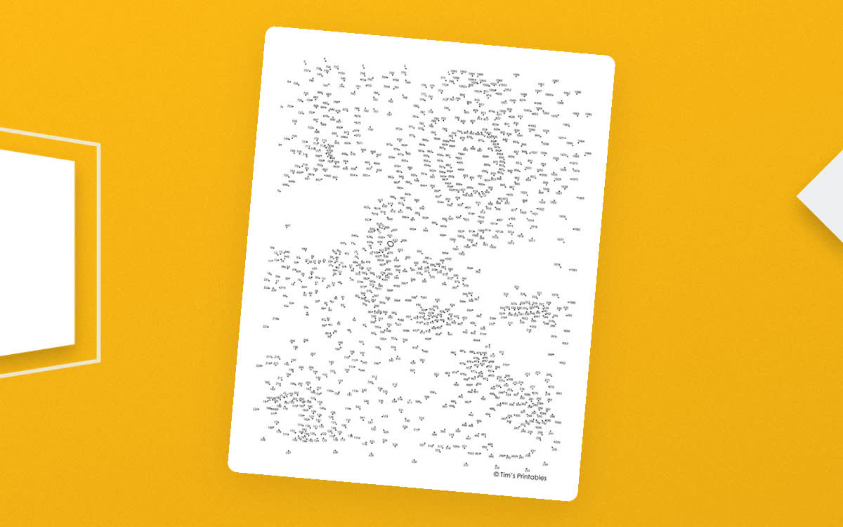 Dense numbered dots on a white page, shown before the connecting lines are drawn.