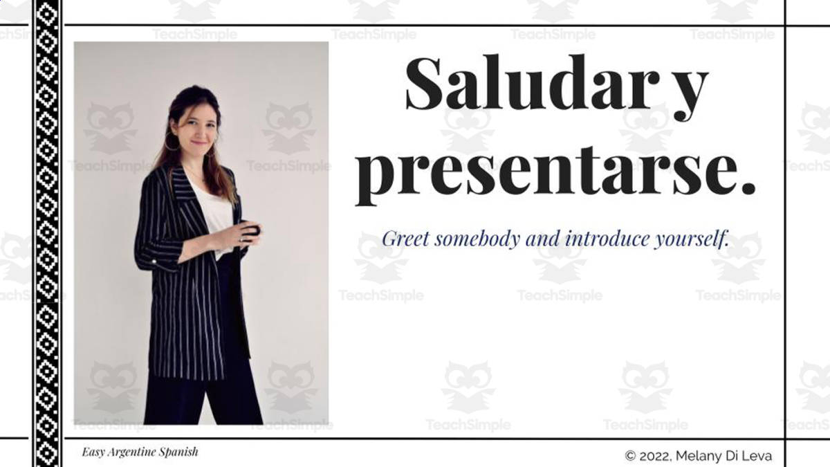Spanish: Greet + Introduce Yourself Digital Lesson | Saludar y presentarse preview