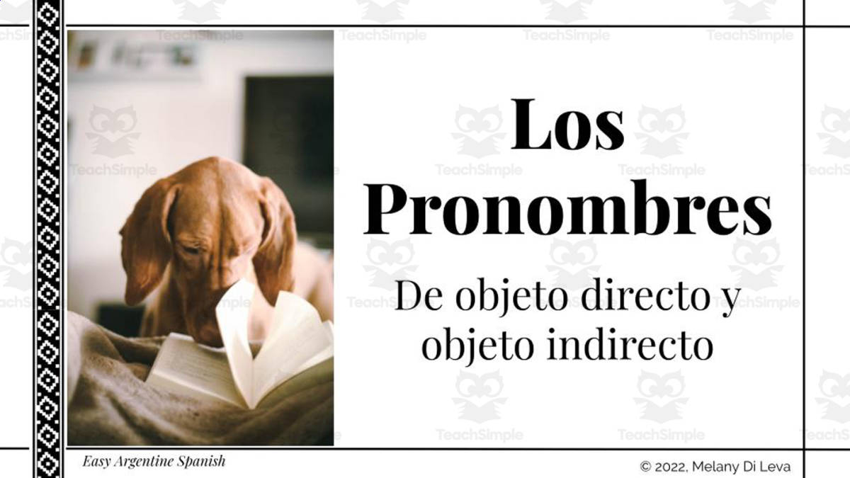 Spanish: Pronouns Digital Lesson - Los Pronombres preview: One editable 43-slide PowerPoint
