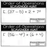 5th Grade Order of Operations Scavenger Hunt