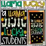 A Llama Lucky Students St. Patrick's Door Decoration Kit, Bulletin Board Set, or Poster