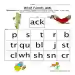 ACK Word Family Worksheet