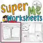 All About Me - Back To School Worksheets (Superhero Themed)