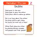 Alphabet Stories Letter Z Reading Comprehension Worksheet