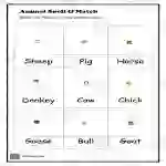 Animal Spell & Match Worksheet