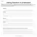 Asking Questions to Understand Worksheet