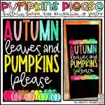 Autumn Leaves and Pumpkins Please #2 Bulletin Board Kit, Door Decoration Set, or Poster