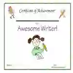 Awesome Writer Reward Certificate for Girls