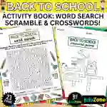 Back to School Activity Book: Word Search, Scramble, Crosswords