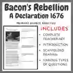 Bacon’s Rebellion "The Declaration 1676" Primary Source Analysis