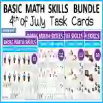 Basic Math Skills | Number Flash Task Cards 4th of July