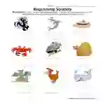 Beginning Sounds Water Animals Worksheet
