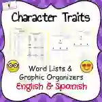 Bilingual Physical & Character Traits | Word Lists + Graphic Organizers