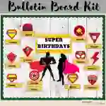 Birthday Display Bulletin Board Kit Superhero Birthday Display
