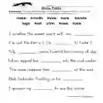 Body Parts Fill in the Blanks Worksheet