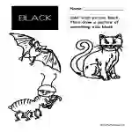 Coloring Black Pictures Worksheet