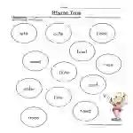 Coloring Rhyming Words Worksheet