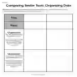 Comparing Similar Texts Organizing Data Worksheet