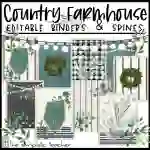 Country Farmhouse Classroom Decor-Editable Binder Covers and Spines