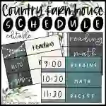 Country Farmhouse Classroom Decor-Editable Schedule