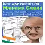 Creative Fact File Worksheets: Who is Mahatma Gandhi (German Version)