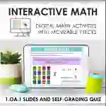 Digital Math for 1.OA.1 - Solve Addition and Subtraction Problems (Slides + Self-Grading Quiz)