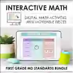 Digital Math for 1st Grade MD Standards - (BUNDLE of Slides + Self-Grading Quiz)