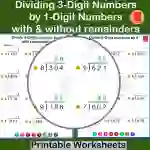 Divide 3-digit by 1-digit numbers with or without remainders