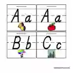 D'Nealian with Pictures Alphabet Flash Cards