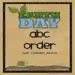 Earth Day Hard Alphabetical Order Activity