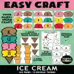 Easy Craft Ice Cream Name or Favorite Word Paper Craft Project