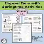 Elapsed Time Worksheets - Springtime
