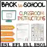 ESL EFL ELL Classroom INSTRUCTIONS Pre-intermediate vocabulary & activities for Back to School