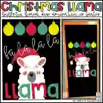 Fa La La La Llama Christmas Bulletin Board Kit, Door Decoration Set, or Poster