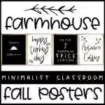 Farmhouse Minimalist Classroom Fall Posters