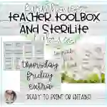 Farmhouse Teacher Toolbox and Sterilite Labels