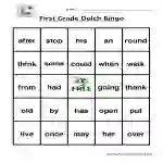 First Grade Sight Words Bingo