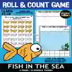 Fish in the Sea Roll and Count Mat Printable Manipulatives Dice Game